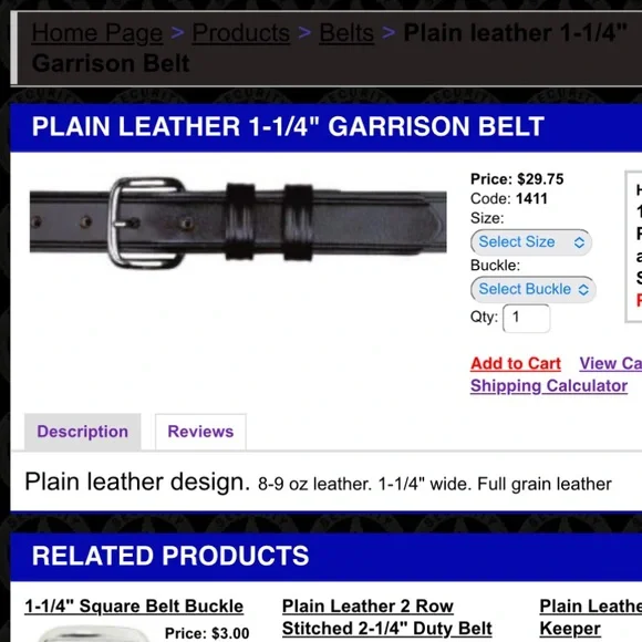 Black leather belt, size 32, brand new - Picture 4 of 4